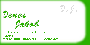 denes jakob business card